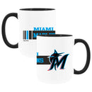 2pk 15oz White Mug w/Orange I/C, Dash Design, Miami Marlins