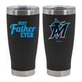 20oz Black Stainless Steel Tumbler, Direct Print, Best Dad Ever Design, Miami Marlins