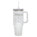  Marlins 40oz Bow White Stainless Steel Colossal Tumbler 