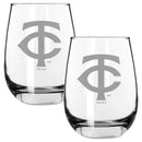 2pk 15oz Stemless Wine Glass, ETC, Minnesota Twins
