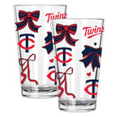  Twins 2pk 16oz Bow Pint Glass 