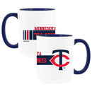 2pk 15oz White Mug w/Navy I/C, Dash Design, Minnesota Twins
