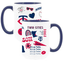 2pk 15oz White Mug with Navy I/C | Minnesota Twins