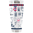 30oz White Stainless Steel Tumbler, Direct Print, Sketchpad Design | Minnesota Twins