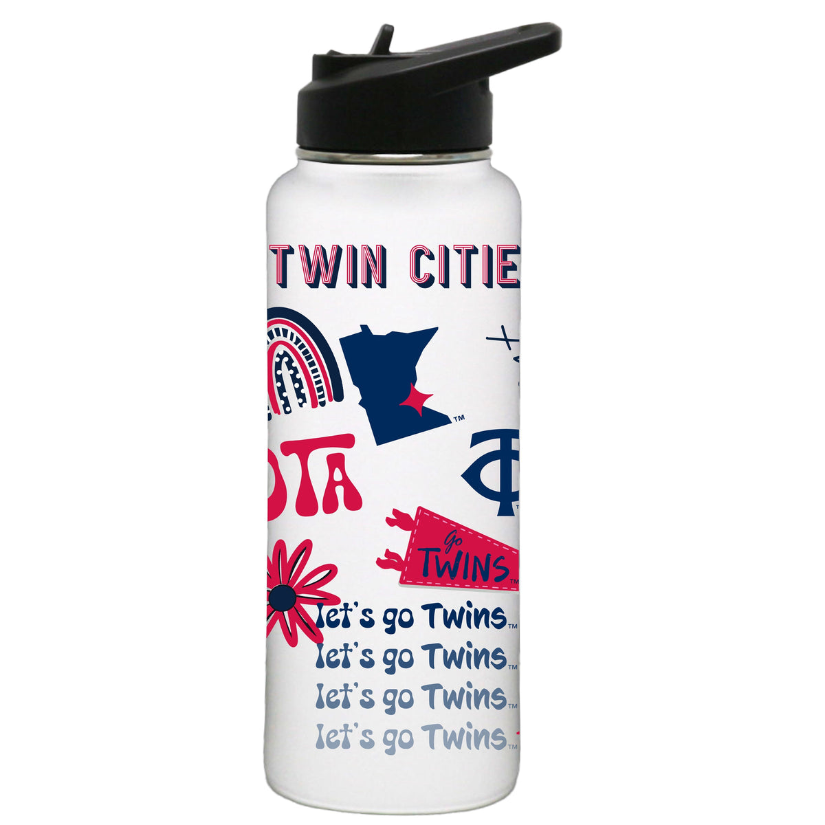 34oz Quencher, White with Loco Design | Minnesota Twins