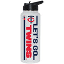 34oz White Quencher Bottle, DP, Let's Go Team Dash, Minnesota Twins