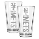 2pk 16oz Pint Glass, ETC, Pinnacle Design, New York Mets