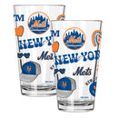 2pk 16oz Pint Glass, Direct Print, Loco Design | New York Mets
