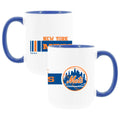 2pk 15oz White Mug w/Blue I/C, Dash Design, New York Mets
