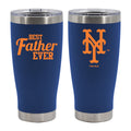 20oz Royal Blue Stainless Steel Tumbler, Direct Print, Best Dad Ever Design, New York Mets