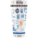 30oz White Stainless Steel Tumbler, Direct Print, Sketchpad Design | New York Mets