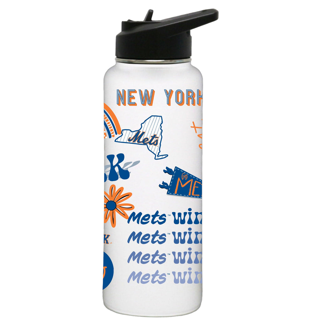 34oz Quencher, White with Loco Design | New York Mets