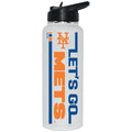 34oz White Quencher Bottle, DP, Let's Go Team Dash, New York Mets