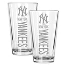 2pk 16oz Pint Glass, ETC, Pinnacle Design, New York Yankees