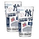 2pk 16oz Pint Glass, Direct Print, Loco Design | New York Yankees