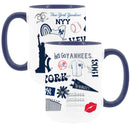 2pk 15oz White Mug with Navy I/C | New York Yankees