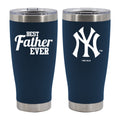 20oz Navy Stainless Steel Tumbler, Direct Print, Best Dad Ever Design, New York Yankees
