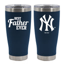 20oz Navy Stainless Steel Tumbler, Direct Print, Best Dad Ever Design, New York Yankees