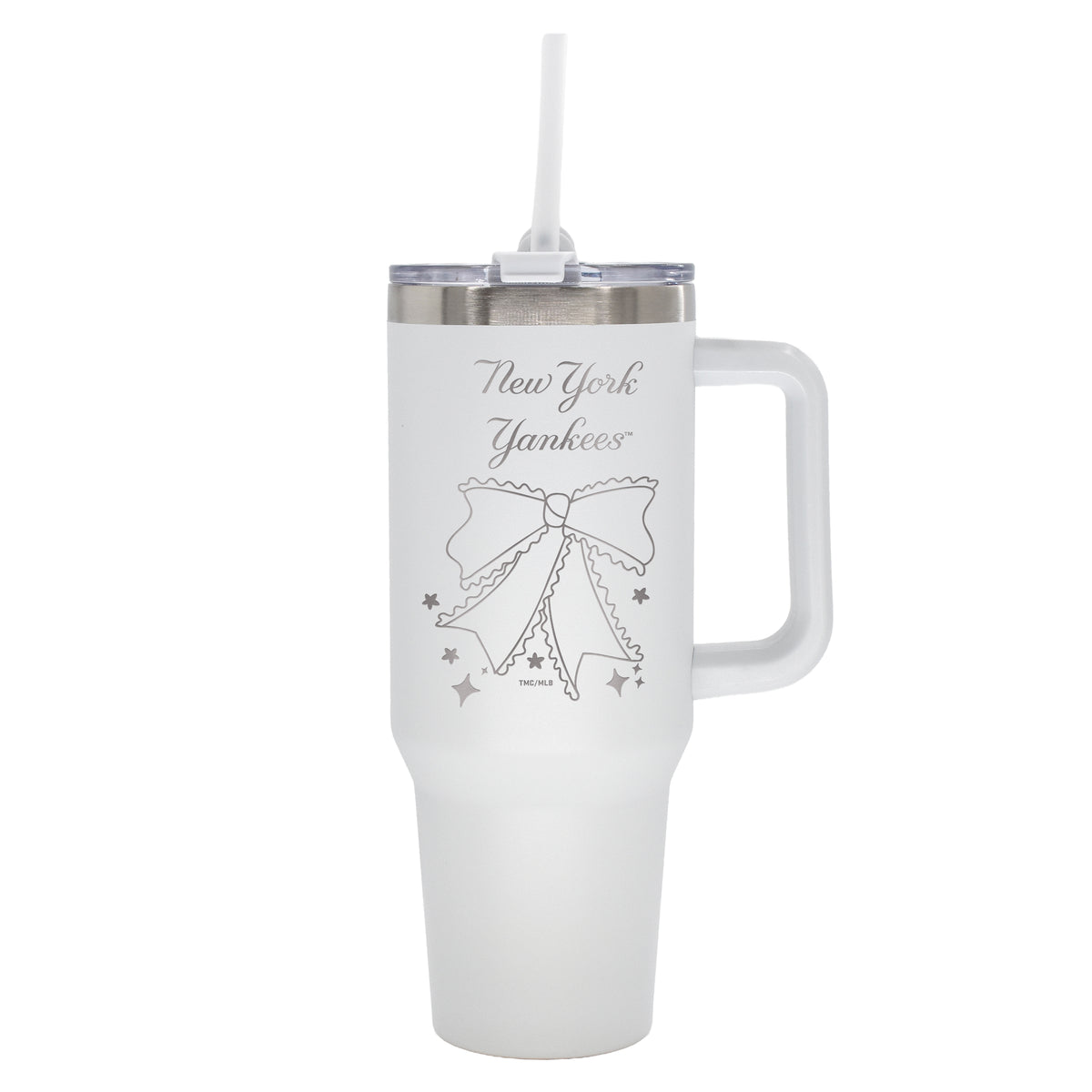  Yankees 40oz Bow White Stainless Steel Colossal Tumbler 
