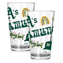 2pk 16oz Pint Glass, Direct Print, Loco Design | Oakland Athletics