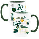 2pk 15oz White Mug with Dark Green I/C | Oakland Athletics