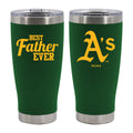 20oz Green Stainless Steel Tumbler, Direct Print, Best Dad Ever Design, Oakland Athletics