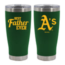 20oz Green Stainless Steel Tumbler, Direct Print, Best Dad Ever Design, Oakland Athletics