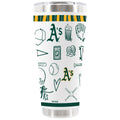 30oz White Stainless Steel Tumbler, Direct Print, Sketchpad Design | Oakland Athletics