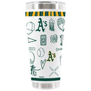 30oz White Stainless Steel Tumbler, Direct Print, Sketchpad Design | Oakland Athletics