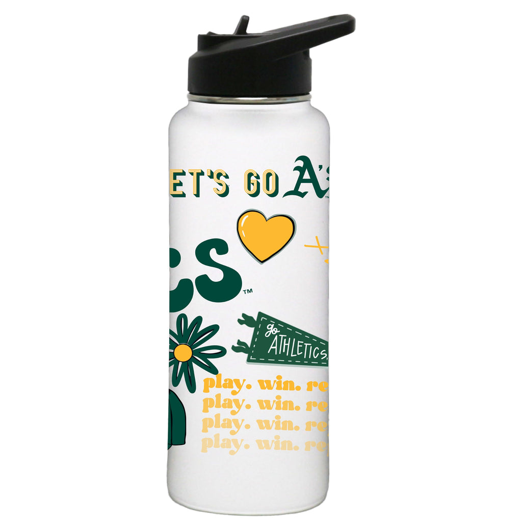 34oz Quencher, White with Loco Design | Oakland Athletics