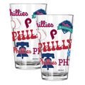 2pk 16oz Pint Glass, Direct Print, Loco Design | Philadelphia Phillies