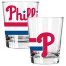 2pk 15oz Dbl Old Fash, DP, Big Stripes, Philadelphia Phillies