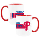 2pk 15oz White Mug w/Red I/C, Dash Design, Philadelphia Phillies