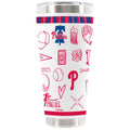30oz White Stainless Steel Tumbler, Direct Print, Sketchpad Design | Philadelphia Phillies