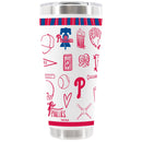 30oz White Stainless Steel Tumbler, Direct Print, Sketchpad Design | Philadelphia Phillies