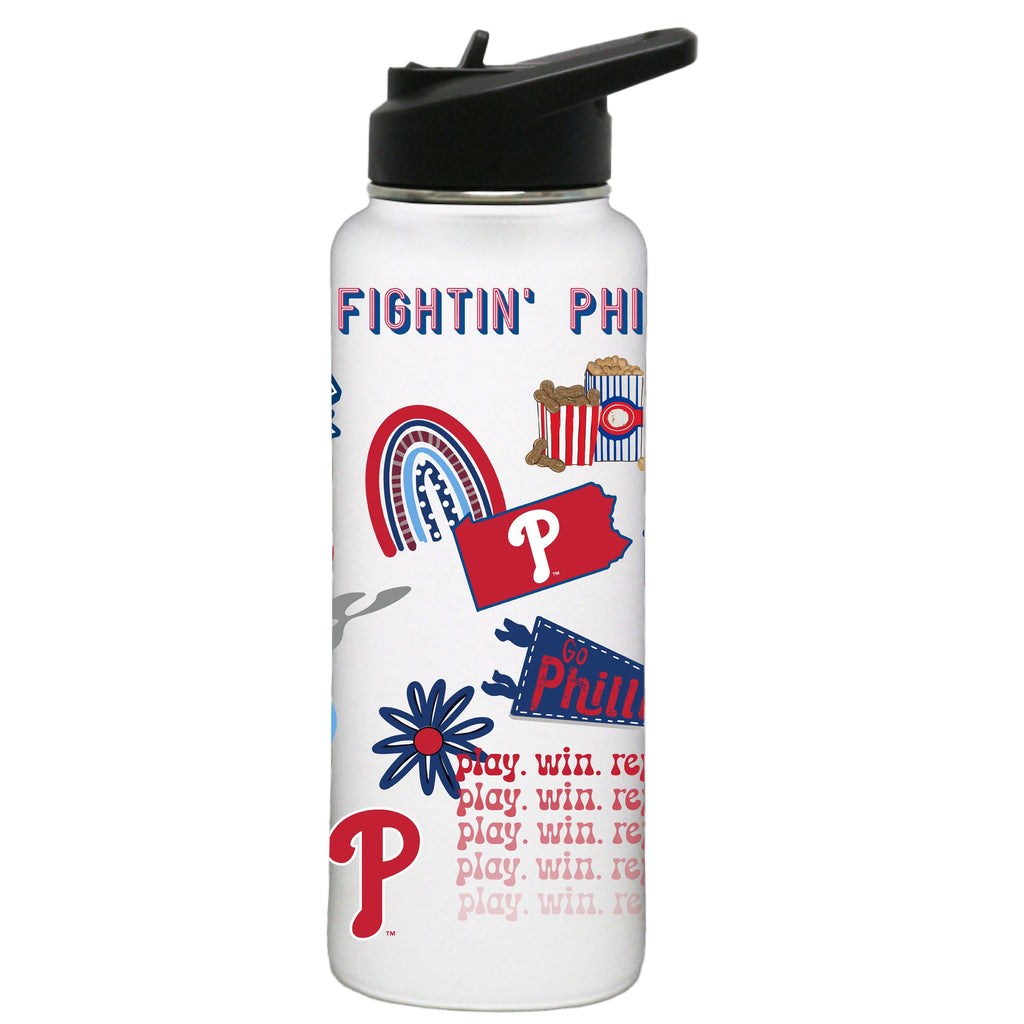 34oz Quencher, White with Loco Design | Philadelphia Phillies