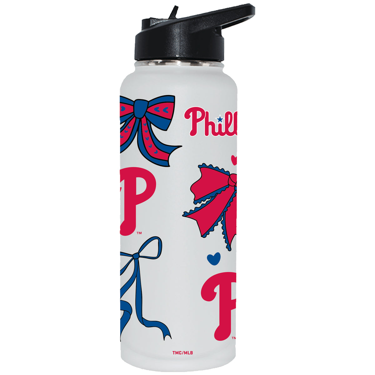  Phillies 34oz Bow White Quencher Water Bottle 