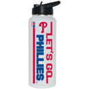 34oz White Quencher Bottle, DP, Let's Go Team Dash, Philadelphia Phillies