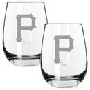 2pk 15oz Stemless Wine Glass, ETC, Pittsburgh Pirates