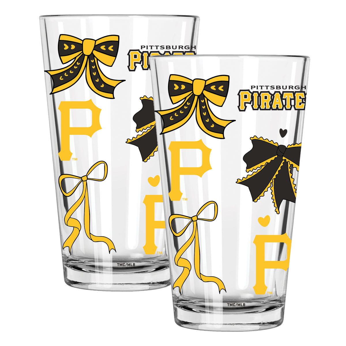  Pirates 2pk 16oz Bow Pint Glass 