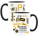 2pk 15oz White Mug with Black I/C | Pittsburgh Pirates