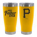 20oz Gold Stainless Steel Tumbler, Direct Print, Best Dad Ever Design, Pittsburgh Pirates