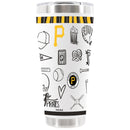 30oz White Stainless Steel Tumbler, Direct Print, Sketchpad Design | Pittsburgh Pirates