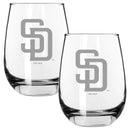 2pk 15oz Stemless Wine Glass, ETC, San Diego Padres