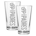 2pk 16oz Pint Glass, ETC, Pinnacle Design, San Diego Padres