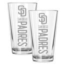 2pk 16oz Pint Glass, ETC, Pinnacle Design, San Diego Padres