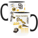 2pk 15oz White Mug with Black I/C | San Diego Padres