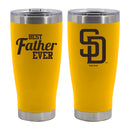 20oz Gold Stainless Steel Tumbler, Direct Print, Best Dad Ever Design, San Diego Padres