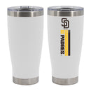 20oz White SS Tumbler, DP, Let's Go Team Stripe, San Diego Padres