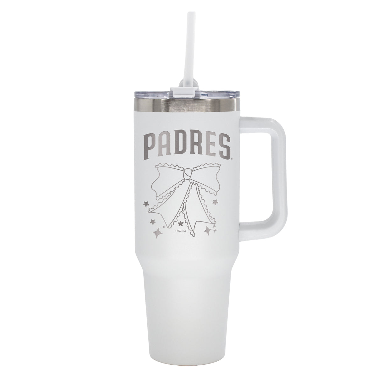  Padres 40oz Bow White Stainless Steel Colossal Tumbler 